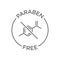 Paraben free icon cosmetic vector label
