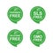 Paraben free, SLS, Silicone, GMO free icons set