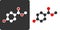 Paraben (methylparaben, E218) controversial preservative molecule, flat icon style. Used in cosmetics and pharmaceutical products