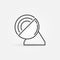 Parabolic Antenna outline icon. Signal vector concept symbol