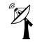 Parabolic antenna and radio waves icon