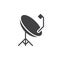 Parabolic satellite antenna icon vector, filled flat sign, solid pictogram isolated on white.