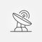Parabolic Satellite Dish Tower vector concept line icon