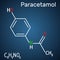 Paracetamol acetaminophen drug molecule. Structural chemical f