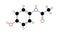 paracetamol molecule, structural chemical formula, ball-and-stick model, isolated image acetaminophen