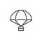 Parachute with cargo line icon