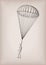 Parachute chute brolly or guardian angel with men person fly, fl