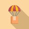 Parachute delivery parcel icon flat vector. Express service