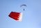 Parachute display team performs before cricket festival at Isa Town, Bahr