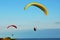 Parachute flying above the ocean