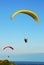 Parachute flying above the ocean