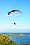 Parachute flying above the sea