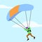 parachute flying in the sky