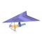 Parachute hang glider icon, cartoon style