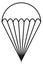 Parachute icon. Extreme sport symbol. Aviation sign