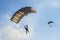 Parachute jumping at Aeromania show