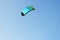 Parachute for kitesurfing against the blue sky