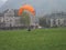 Parachute landing. Interlaken.