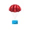 parachute and letter