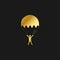 Parachute, man, icon gold icon. Vector illustration of golden style