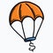 Parachute money doodle color vector icon. Drawing sketch illustration hand drawn line eps10