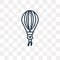 Parachute Open vector icon isolated on transparent background, l