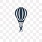 Parachute Open vector icon isolated on transparent background, P