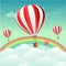 Parachutes with rainbow