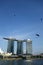 Parachuting around Marina Bay Sands in Singapore