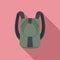 Parachuting backpack icon, flat style