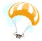 Parachuting flat vector illustration