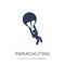 Parachuting icon. Trendy flat vector Parachuting icon on white b