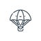 parachuting icon vector from adventure concept. Thin line illustration of parachuting editable stroke. parachuting linear sign for