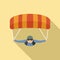 Parachuting man icon, flat style