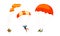 Parachuting Man Paratrooper Descenting Using Parachute Vector Set