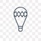 Parachuting vector icon isolated on transparent background, line