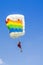 Parachutist in the air