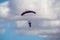 Parachutist coming down after a parachute jump