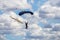 Parachutist coming down after a parachute jump