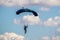 Parachutist coming down after a parachute jump