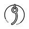 parachutist cord equipment line icon vector illustration
