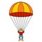 parachutist descends to the ground. jump from an airplane with a parachute.