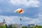 Parachutist in flight