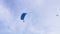 Parachutists Fly on a Paraglider Against Background of Blue Sky with Clouds. 4K