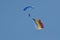 Parachutists flying in the air