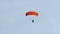 Parachutists in Tandem Flying in the Sky with a Parachute. Slow Motion