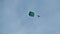 Parachutists in Tandem Flying in the Sky with a Parachute. Slow Motion