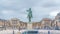 Parade ground of the castle of Versailles with the equestrian statue of Louis XIV timelapse.