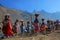 Parade at Quyllurit\'i inca festival in the peruvian andes near ausangate mountain.