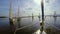 Parade of sailing yachts in open sea, POV, recreation, sports